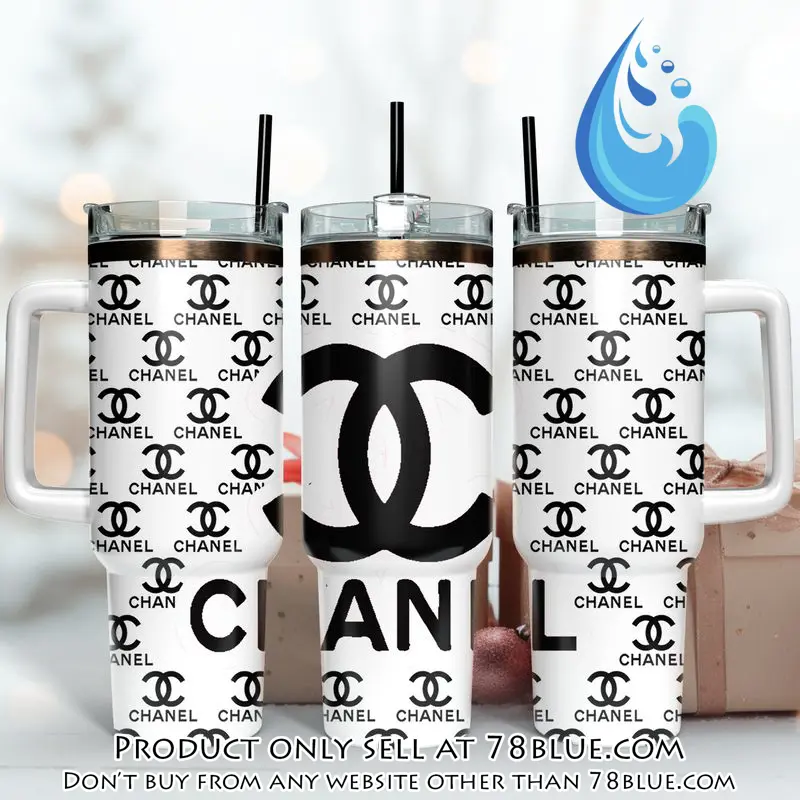 Black chanel logo 40oz stanley tumbler ktb1061 78b1806660